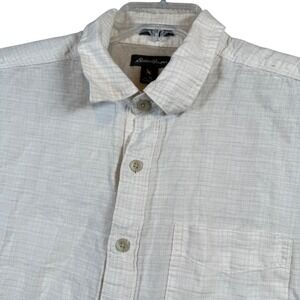 Eddie Bauer Mens Linen Cotton Blend Short Sleeve Button Up Shirt‎ Large Tall